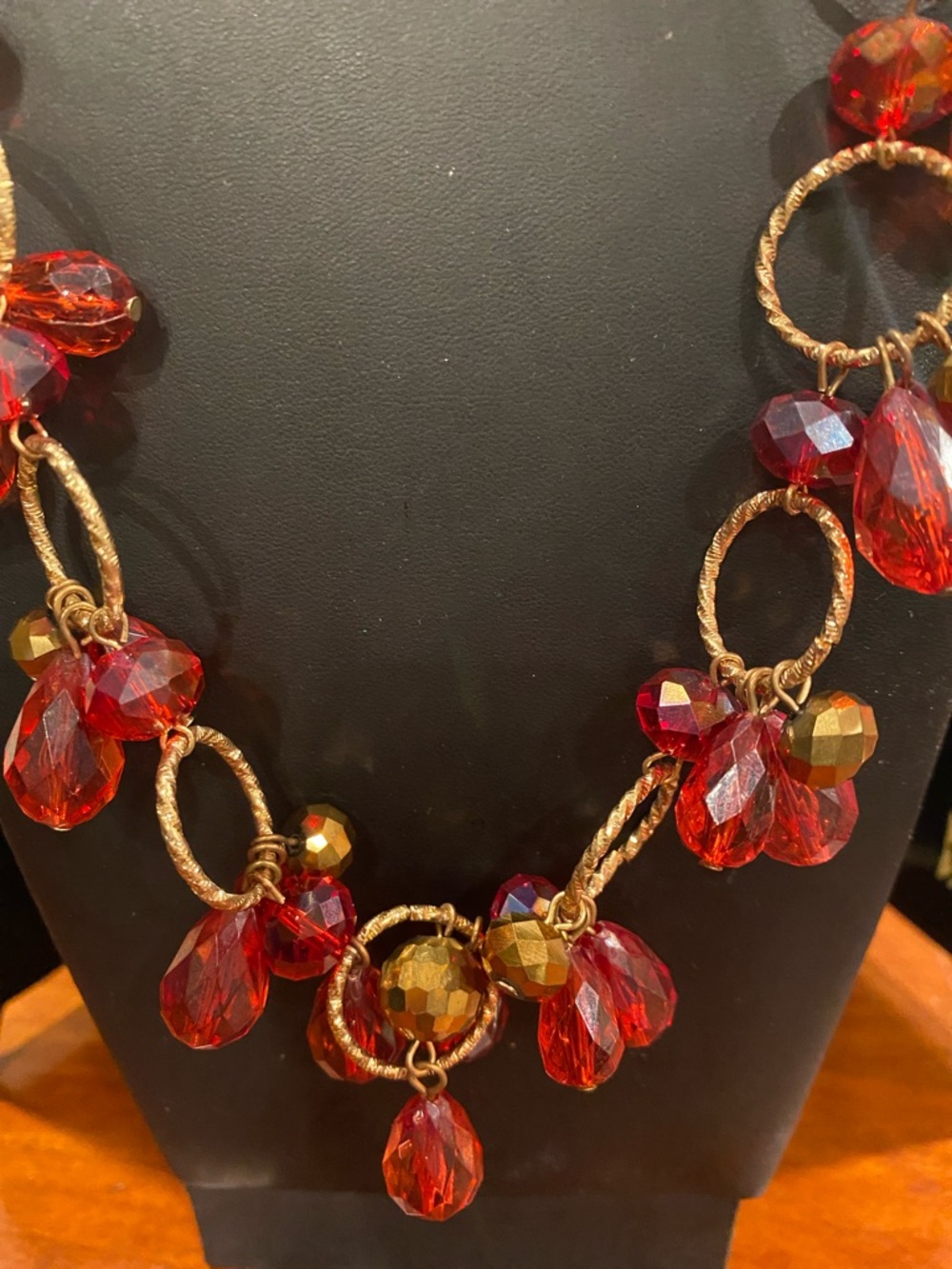 Reddish Pink Beaded Drop Necklace - Women Jewelry - Picture 5 of 10